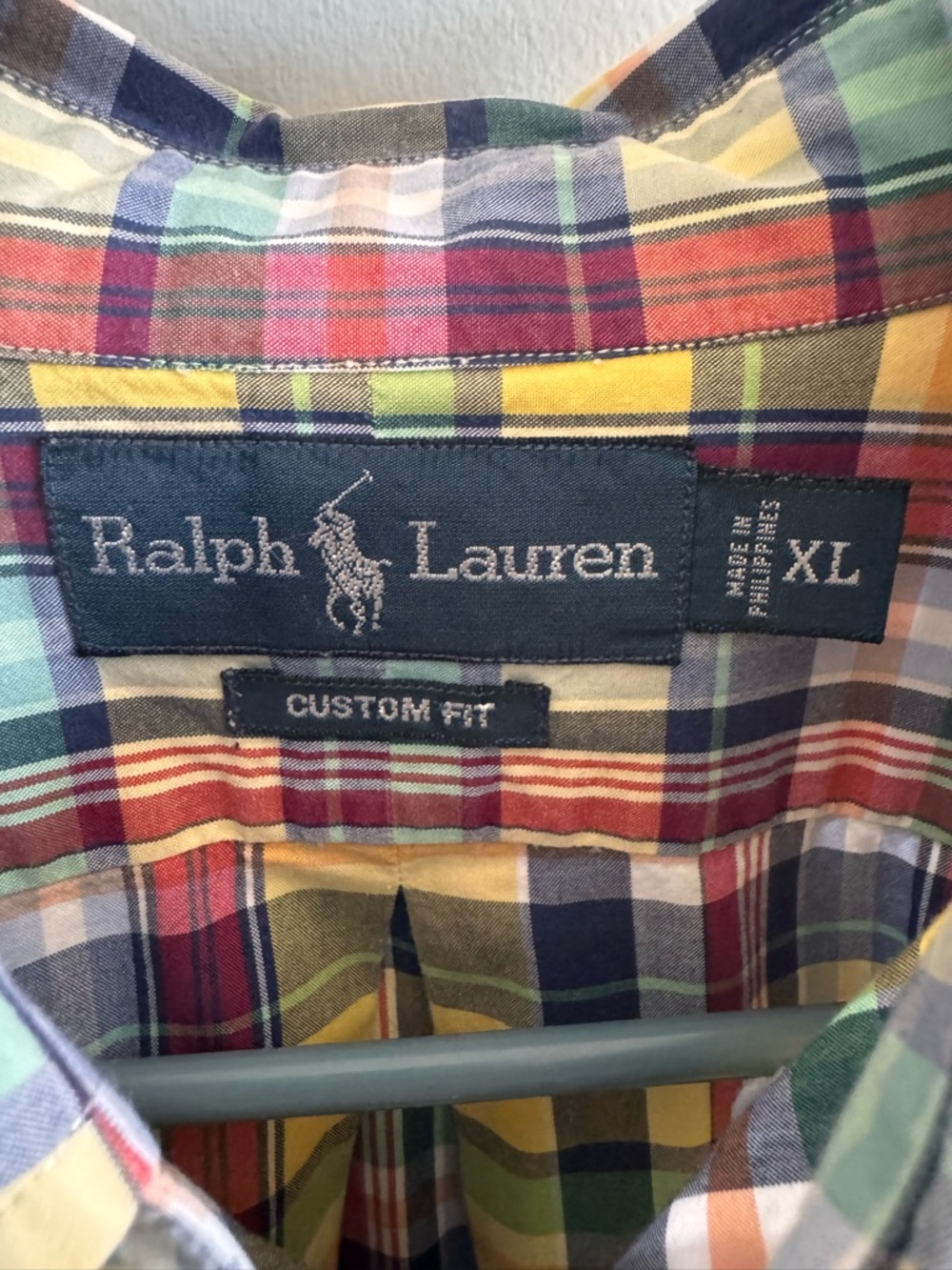 Polo by Ralph Lauren Multi-Color Custom Fit Madras Plaid Button-Down Men’s XL - Picture 2 of 5